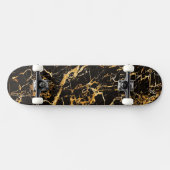 Skateboard Marbre d'or et de noir (complet avec camions et ro (Horz)