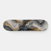 Skateboard Marbre doré de luxe Canyon Abstrait 3D (Horz)