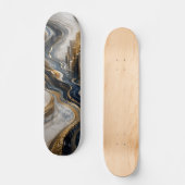 Skateboard Marbre doré de luxe Canyon Abstrait 3D (Recto)
