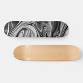 Skateboard Marbre élégant 7 - Noir et blanc liquide (Horz)