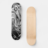 Skateboard Marbre élégant 7 - Noir et blanc liquide (Recto)