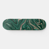 Skateboard Marbre Emerald Green Black Gold Parties scintillan (Horz)