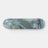 Skateboard Marbre gris bleu avec Veine or (Horz)