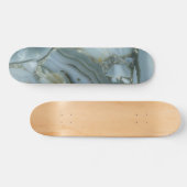 Skateboard Marbre gris bleu avec Veine or (Horz)