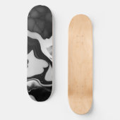 Skateboard Marbre noir et blanc tendance (Recto)