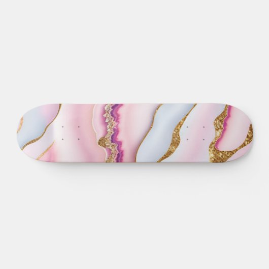 Skateboard Marbre rose clair Agate Collection tendance (Horz)