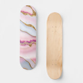 Skateboard Marbre rose clair Agate Collection tendance (Recto)