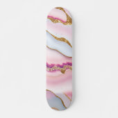 Skateboard Marbre rose clair Agate Collection tendance (Devant)
