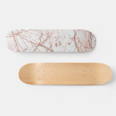 Skateboard Marbre rose de parties scintillantes d'or de faux (Horz)