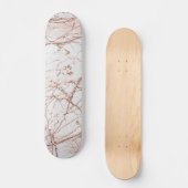 Skateboard Marbre rose de parties scintillantes d'or de faux (Recto)