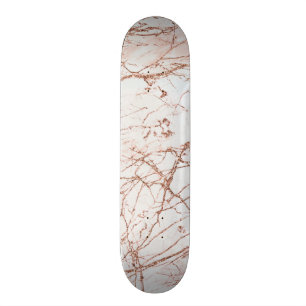 Skateboard Marbre rose de parties scintillantes d'or de faux
