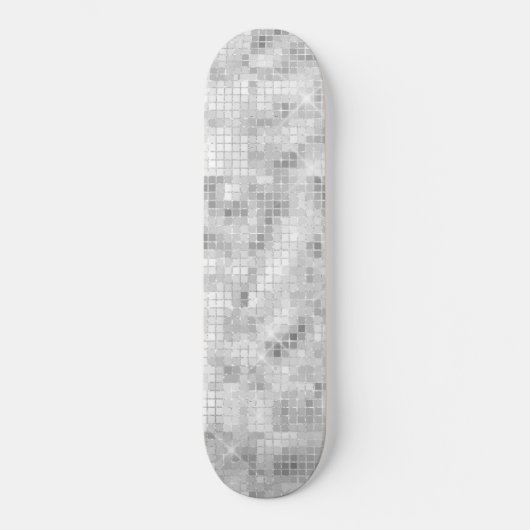 Skateboard Marbre sarcelle blanc Élégance classique Glamour (Recto)