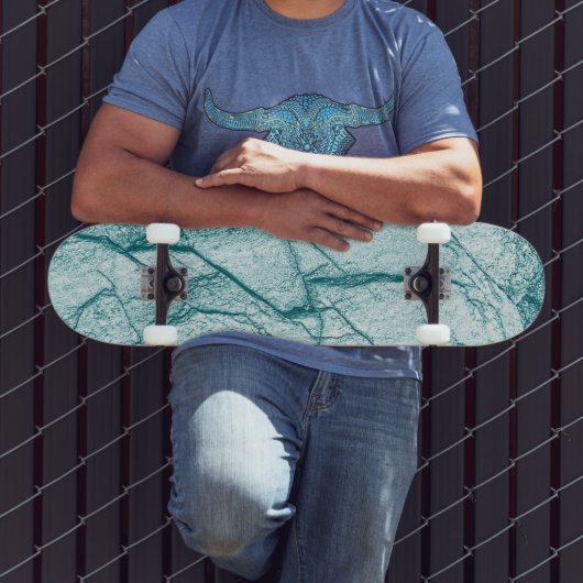 Skateboard Marbre turquoise foncé (Extérieur 3)