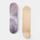 Skateboard Marbre violet et or (Recto)