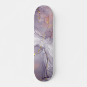 Skateboard Marbre violet et or (Devant)