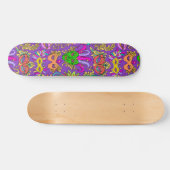 Skateboard Mardi Gras Masquerade Masque vert violet clair (Horz)