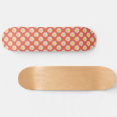 Skateboard Marguerites blanches sur orange (Horz)