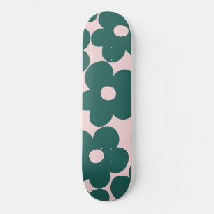 Skateboard Marguerites bleues vertes de la forêt rétro #1 #dé