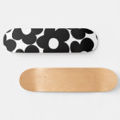 Skateboard Marguerites noires et blanches rétro #1 #décoratio (Horz)