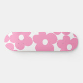 Skateboard Marguerites roses rétro #1 #décoration #art (Horz)