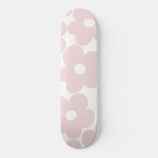 Skateboard Marguerites roses rouges rétro #1 #décoration #art (Recto)