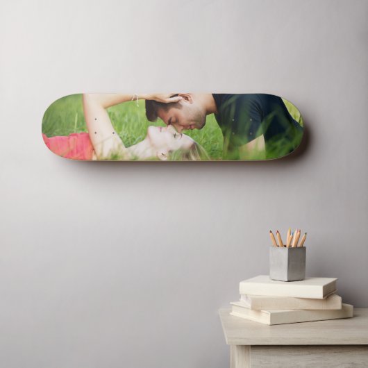 Skateboard Mariage photo Couple personnalisé (Art mural (Horz))