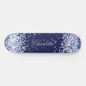 Skateboard Marine bleu nom comfetti élégante fille (Horz)