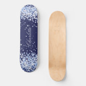 Skateboard Marine bleu nom comfetti élégante fille (Recto)