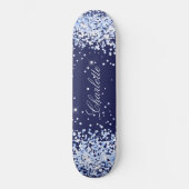 Skateboard Marine bleu nom comfetti élégante fille (Recto)