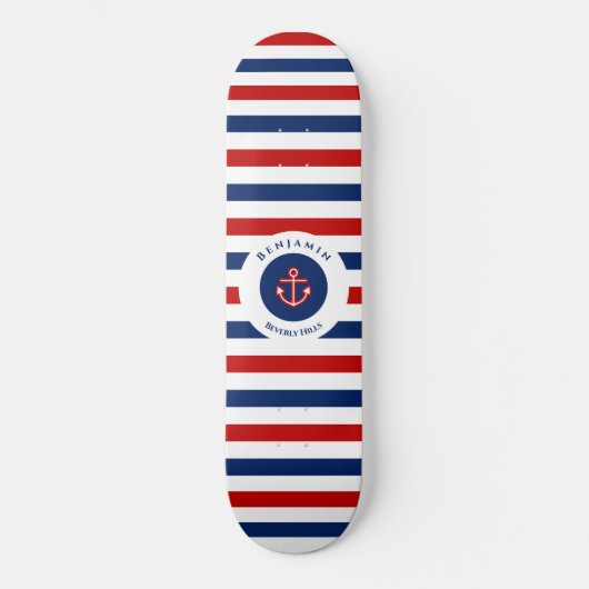 Skateboard Marine marine Bleu Rouge Bleu Blancs (Recto)