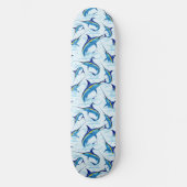 Skateboard Marlin Bleu Jaillissant de l'Océan (Recto)