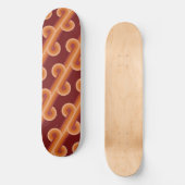 Skateboard Maroon foncé orange Cercles rétro rouge Motif d'ar (Recto)