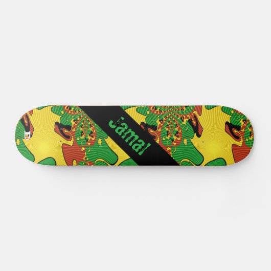 Skateboard Marque Dd Abstraite couleur Rasta (Horz)