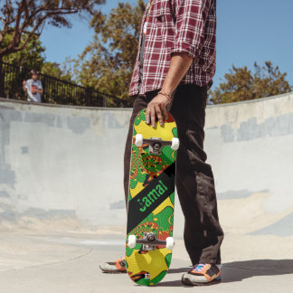 Skateboard Marque Dd Abstraite couleur Rasta