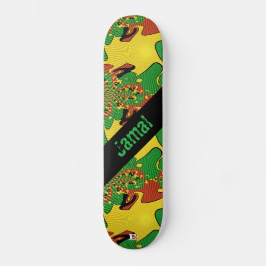Skateboard Marque Dd Abstraite couleur Rasta (Recto)