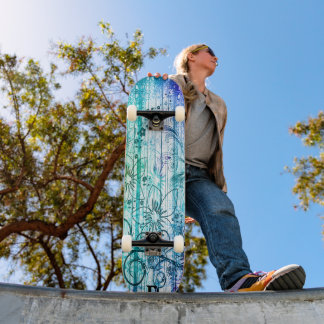 Skateboard Marque Grunge Floral Dd