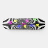 Skateboard Marque noir et blanc Rays et couleurs néon Dd (Horz)