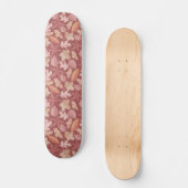 Skateboard Marsala motif feuille (Recto)