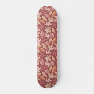 Skateboard Marsala motif feuille