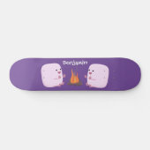 Skateboard Marshmallows mignons roses par dessin animé sur le (Horz)