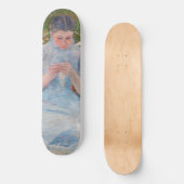 Skateboard Mary Cassatt - Fille couture dans un jardin (Recto)