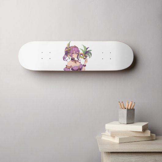 Skateboard Masque Anime Mardi Gras (Art mural (Horz))