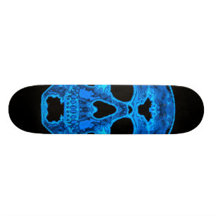 Skateboard Masque bleu d'horreur de crâne