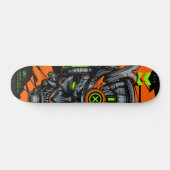 Skateboard Masque de samouraï Oni Cyberpunk Néon  (Horz)