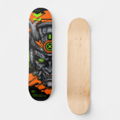 Skateboard Masque de samouraï Oni Cyberpunk Néon  (Recto)