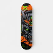 Skateboard Masque de samouraï Oni Cyberpunk Néon  (Devant)