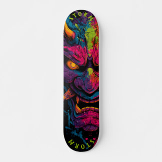 Skateboard Masque Oni Néon – Édition Limitée Graffiti Street