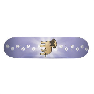 Skateboard Mastiff/Bullmastiff de bande dessinée