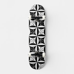 Skateboard Matière grise dans le trou dans la porte de la gra