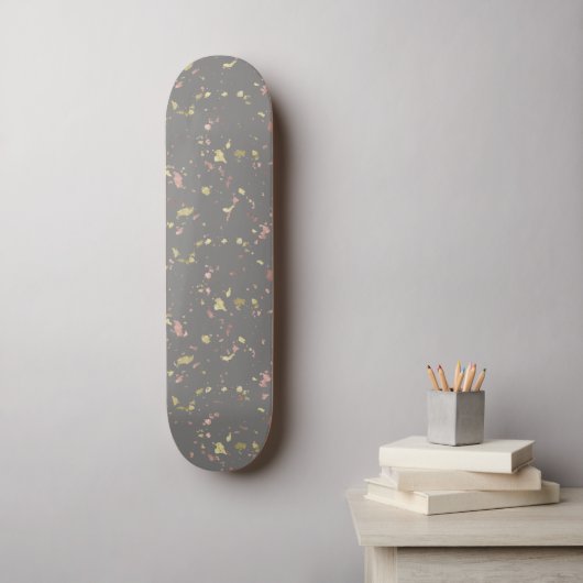 Skateboard Matte Gold et Rose Gold Flakes Warm Dark Grey (Art mural)